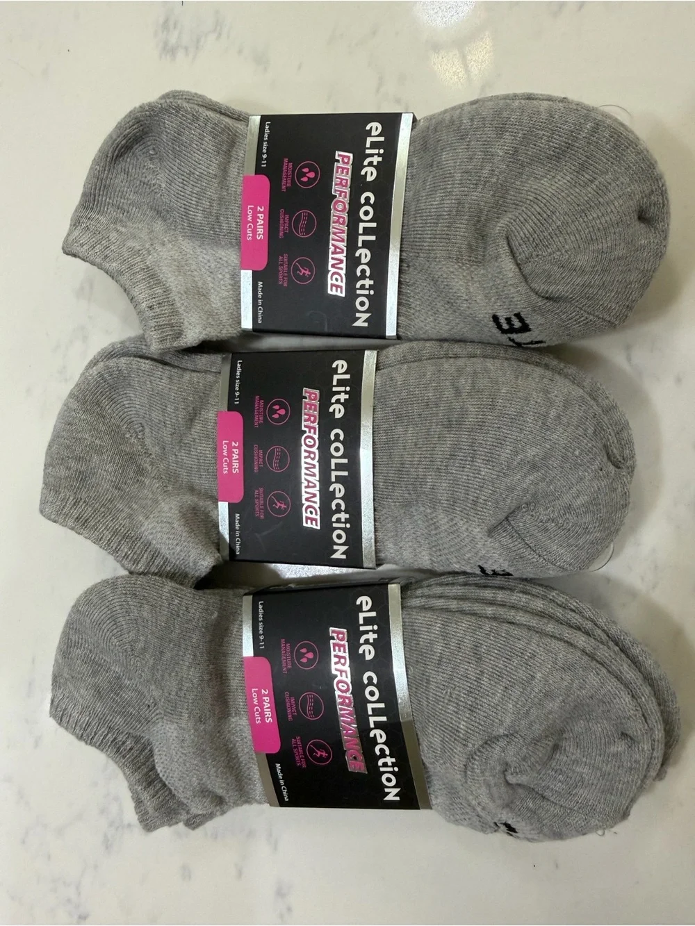 Woman’s Grey No-Show Socks - 3 pack